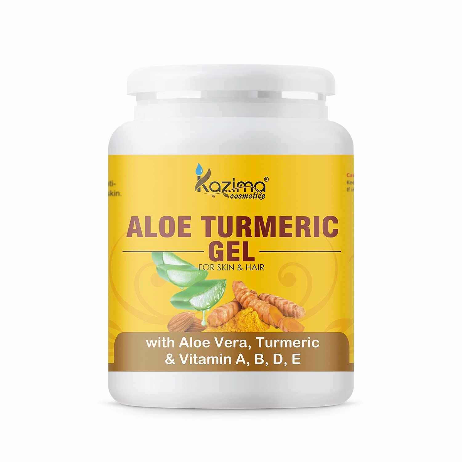 K..A.Z.IMA. A.l.oe T.u.rmeric Gel for Face and Body, 500gm | with Multivitamins, Turmeric and Pure Aloe Vera for Soothing, Brightening Gel for Dark Spots and Hyperpigmentation