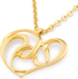 KA-TAL' Heart Pendant Necklace 14K Gold Plated with 24" Long Chain  2" Extender Gift Boxed