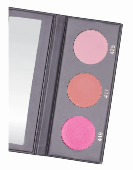 KAB Cosmetics - BlushMeUp Palette – Tricolor, Pressed-Powder Blush Palette with Compact Mirror – 3 Long-Lasting, Pink Blush Shades of Cruelty-Free Color for Warmth & Contour (Cotton Candy)