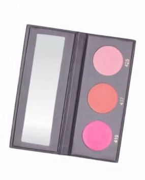 KAB Cosmetics - BlushMeUp Palette – Tricolor, Pressed-Powder Blush Palette with Compact Mirror – 3 Long-Lasting, Pink Blush Shades of Cruelty-Free Color for Warmth & Contour (Cotton Candy)