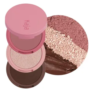 KAJA 3 Colors Palette - Play Bento_Dolce Cappuccino | Powder Blusher, Highlighter, Cream Bronzer, Creamy Application, with Mango Seed Butter, Powdery Finish, Lightweight Formula, Neutral