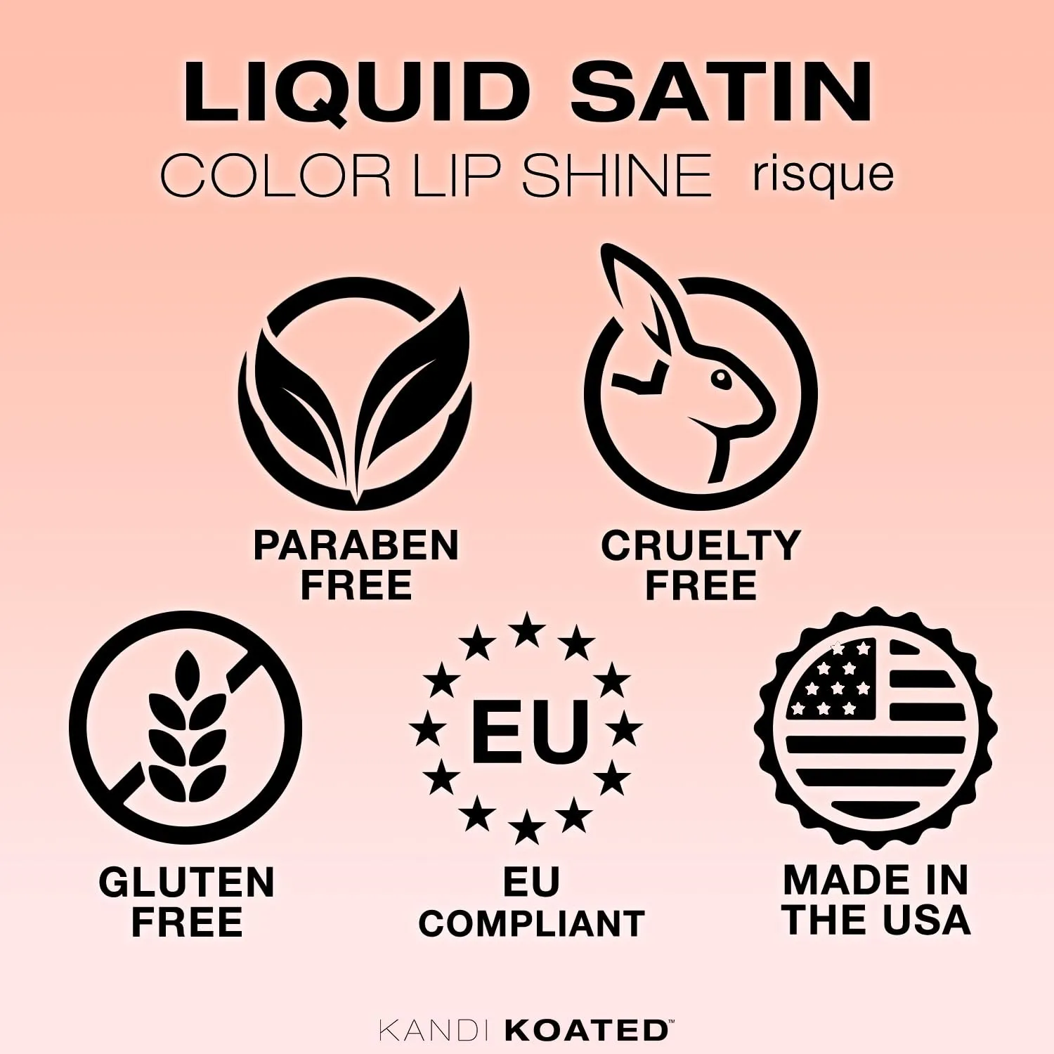 Kandi Koated Liquid Satin [Risque] Liquid Lip Color with High-Shine Finish | Rich Colors, Moisturizing Lip Shine, Paraben-Free, Cruelty-Free | Beauty & Makeup