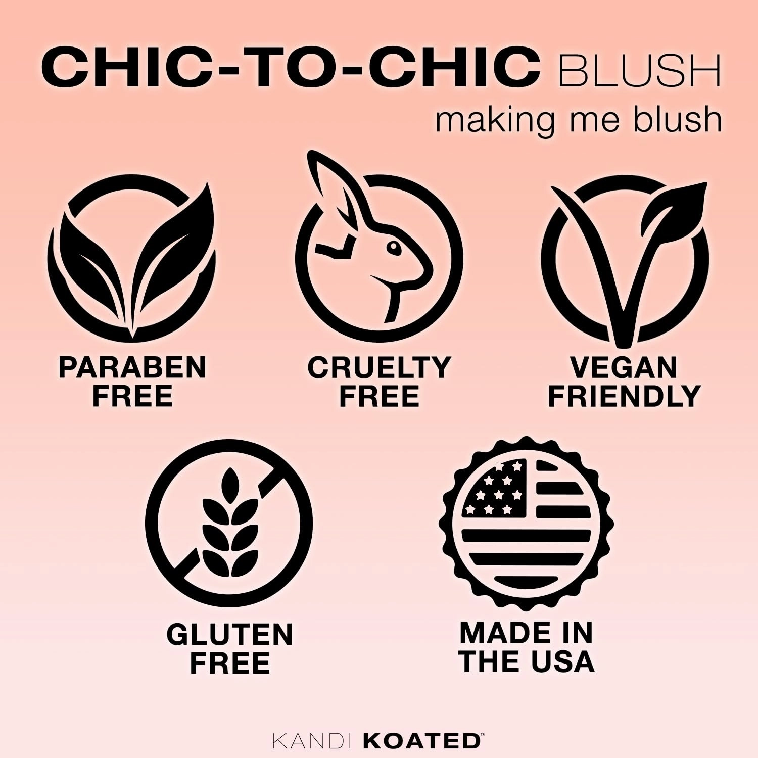 Kandi Koated Chic to Chic [Making Me Blush] Peachy Coral Blush in Rose Gold Compact, Intense Color Blush by Kandi Burruss | Paraben-Free, Cruelty-Free | Beauty & Makeup