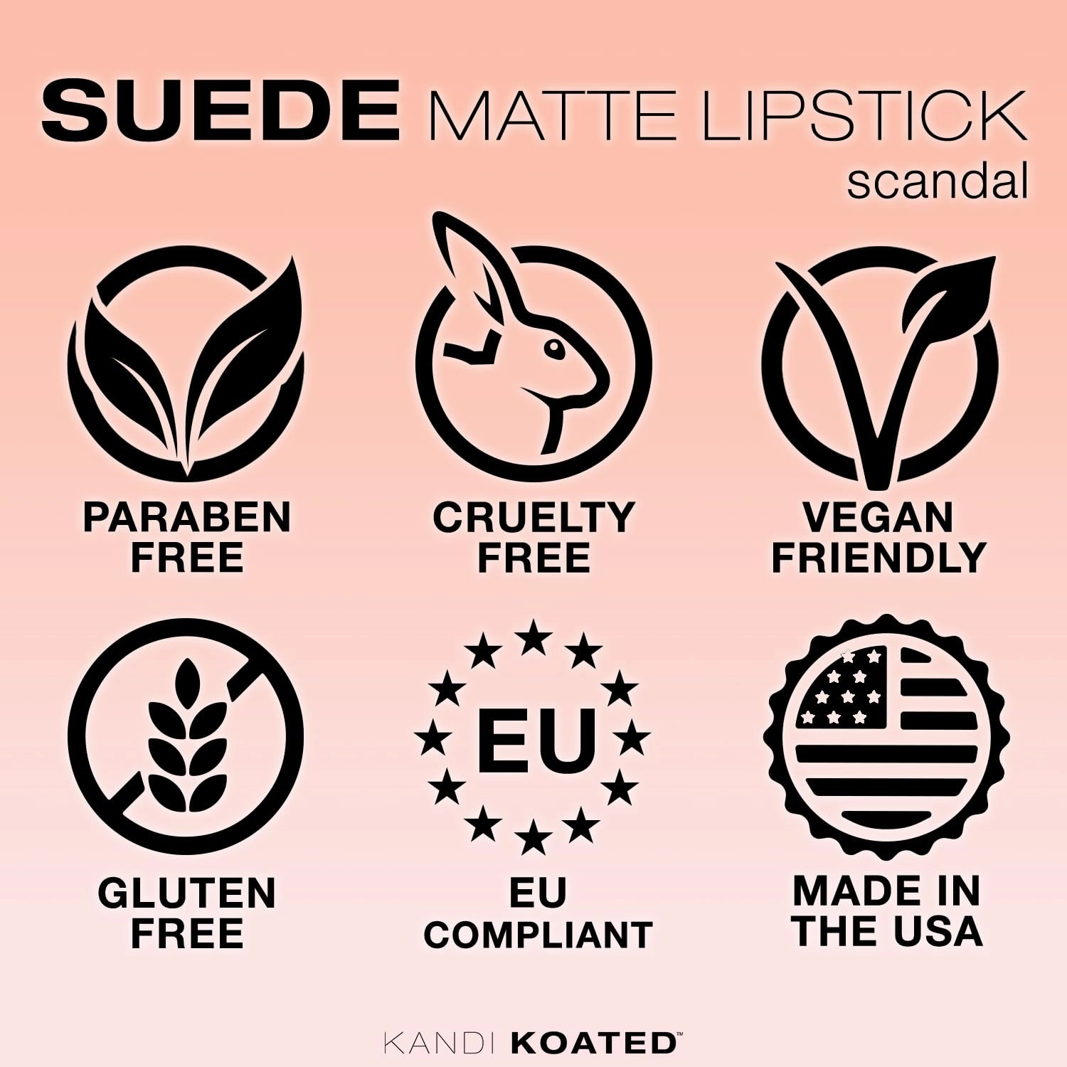 Kandi Koated Suede Matte Lipstick [Scandal] - Bright Berry Red Matte Lip Color with Cruelty-Free Formula | Creamy Texture, Rich Colors, Paraben-Free | Beauty & Makeup
