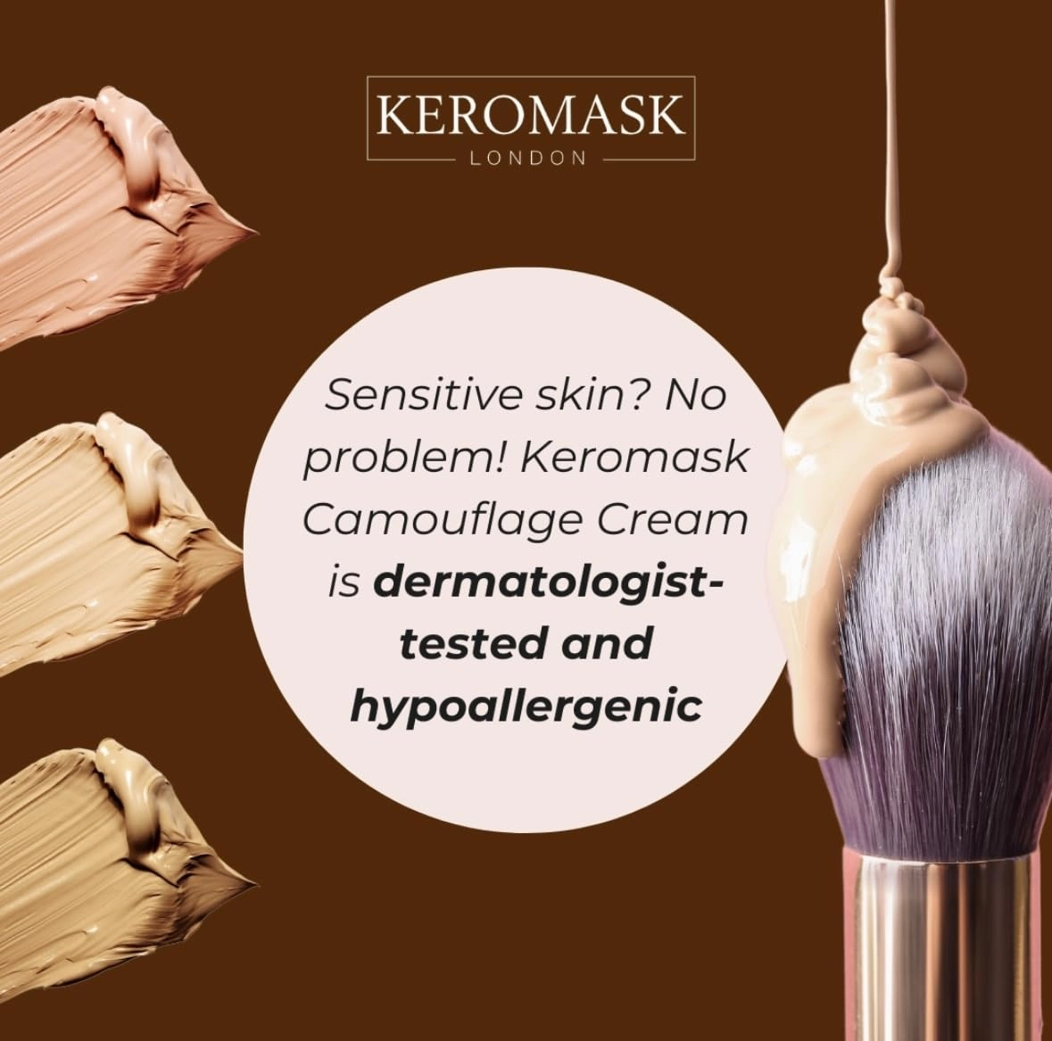 Keromask Full Coverage Concealer | Medium No 1 | Camouflage Makeup | Waterproof Concealer | Hypoallergenic | Vitiligo, Tattoo, Rosacea, Tattoo Cover |24 Shades