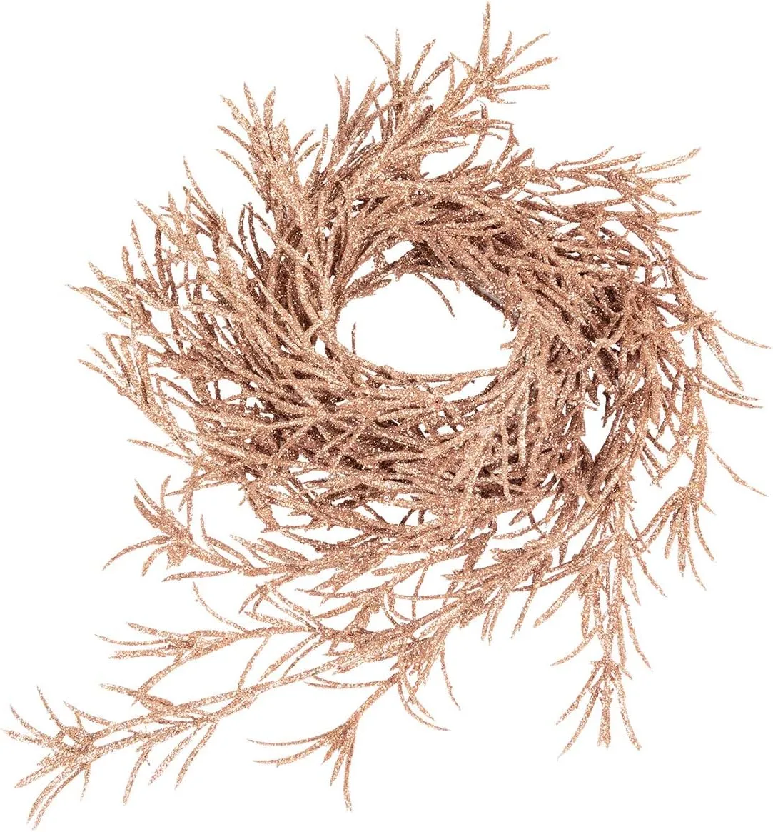 KI Store Rose Gold Glitter Christmas Garland 6-Foot Pack of 3 for Christmas Tree Decoration Wreath Front Door Table Centerpiece Car Decor