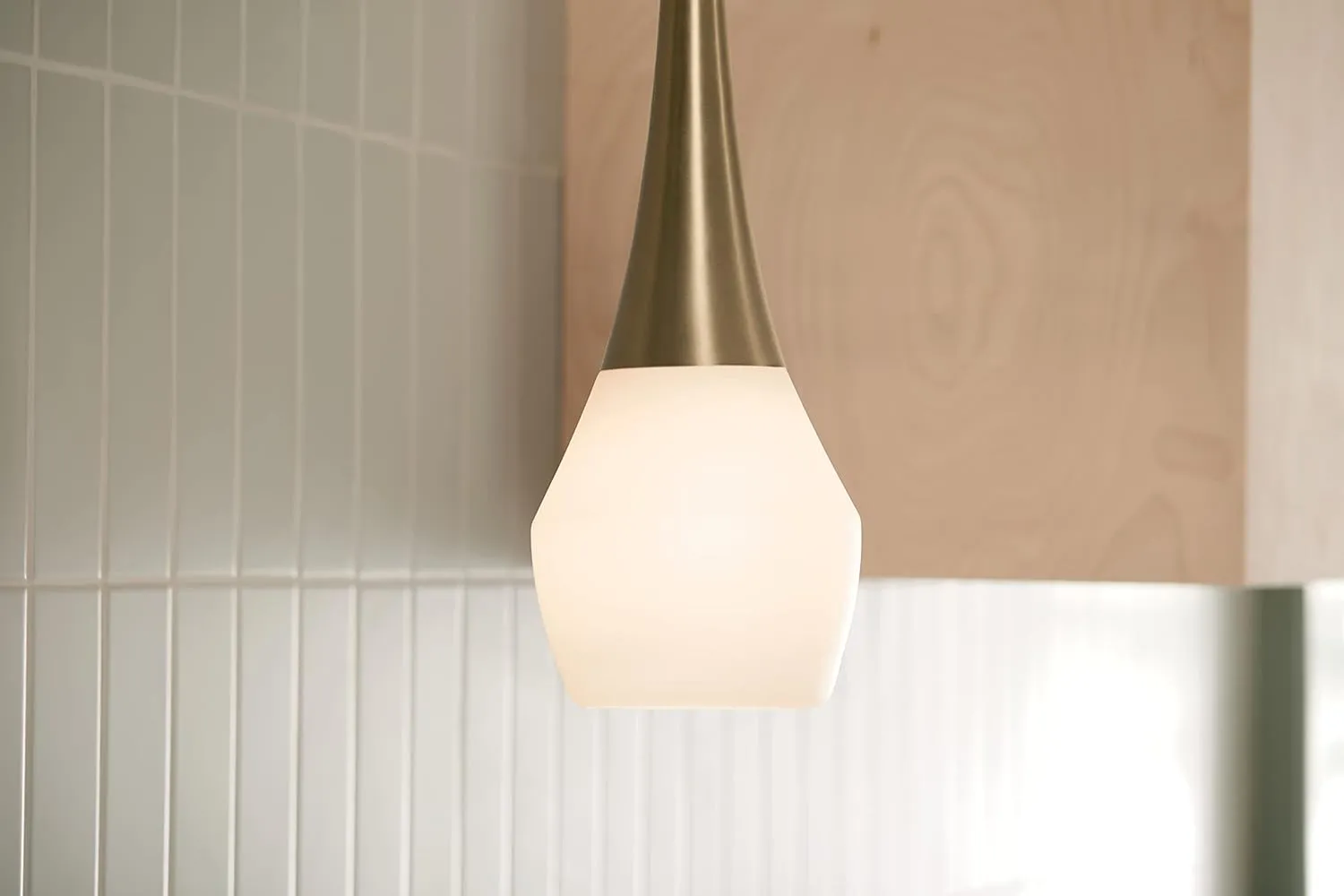 Kichler Deela 17 Inch 1 Light Pendant with Satin Etched Cased Opal Glass in Champagne Bronze