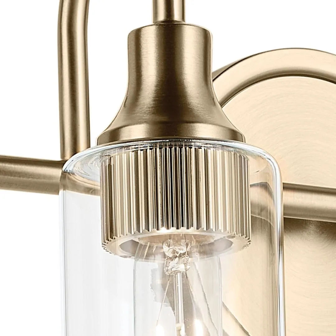 Kichler Kavi 31.5" 4-Light Vanity Light with Clear Glass in Champagne Bronze, Damp Rated, for Bathroom, Powder Room, Over a Mirror, (31.5" W x 10" H), 55212CPZ