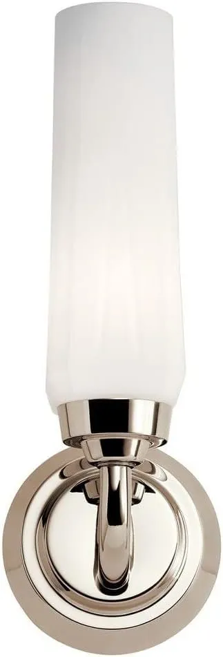 Kichler, Truby 11.5 Inch 1 Light Wall Sconce with Satin Etched Cased Opal Glass in Champagne Bronze, 55073CPZ