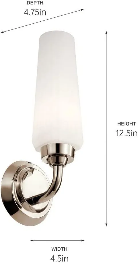 Kichler, Truby 11.5 Inch 1 Light Wall Sconce with Satin Etched Cased Opal Glass in Champagne Bronze, 55073CPZ