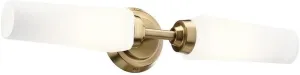 Kichler, Truby 19.75 Inch 2 Light Vanity Light with Satin Etched Cased Opal Glass in Champagne Bronze, 55074CPZ (20.75" W x 4.5" H)