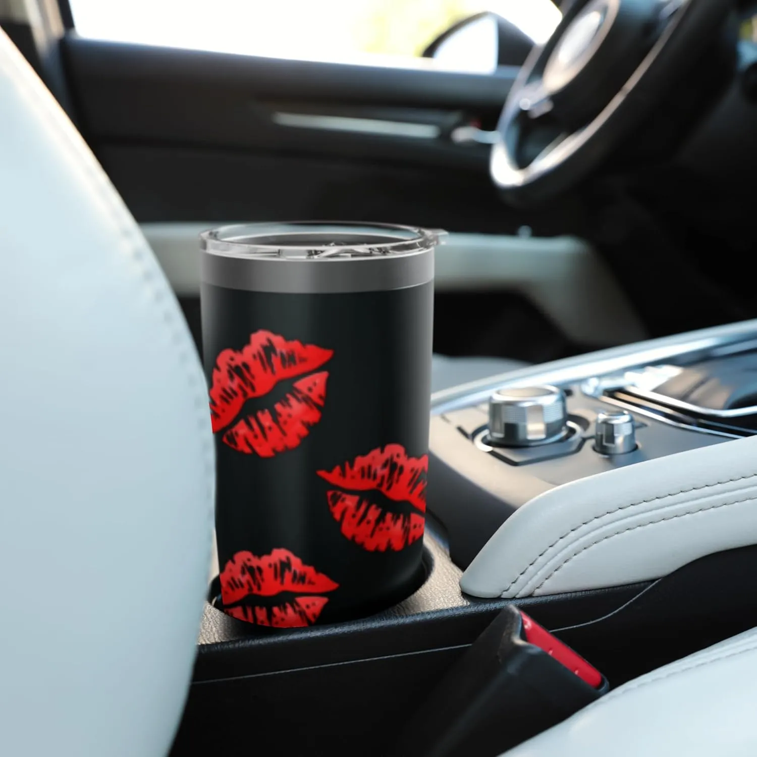 Kissing Lips | Kissing Face | Red Lipstick Kissing On Kiss Stainless Steel Insulated Tumbler