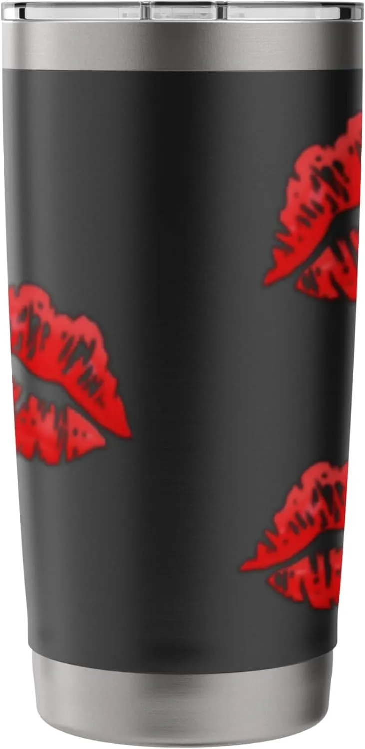 Kissing Lips | Kissing Face | Red Lipstick Kissing On Kiss Stainless Steel Insulated Tumbler