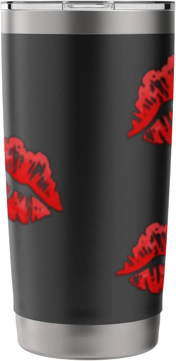 Kissing Lips | Kissing Face | Red Lipstick Kissing On Kiss Stainless Steel Insulated Tumbler