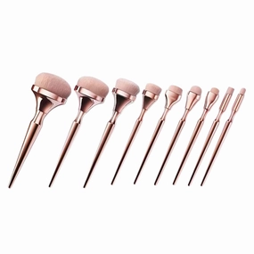 Kit Cosmetology Makeup Brushes Set Long Handle 9pcs Rose Gold Makeup Tools Women Beauty Supplies Blush Powder Eyeshadow for Beginners
