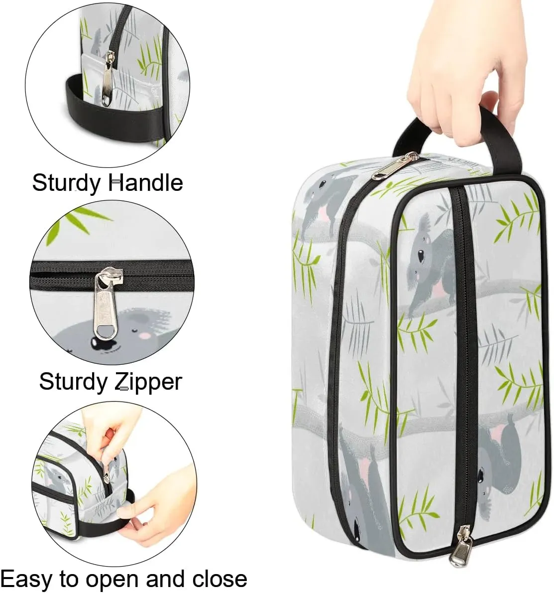 Koalas Paint Travel Toiletry Bag for Women Men Small Cosmetic Makeup Organizer Water Resistant Shaving Bag Portable Make Up Bag Storage Bags with Handle