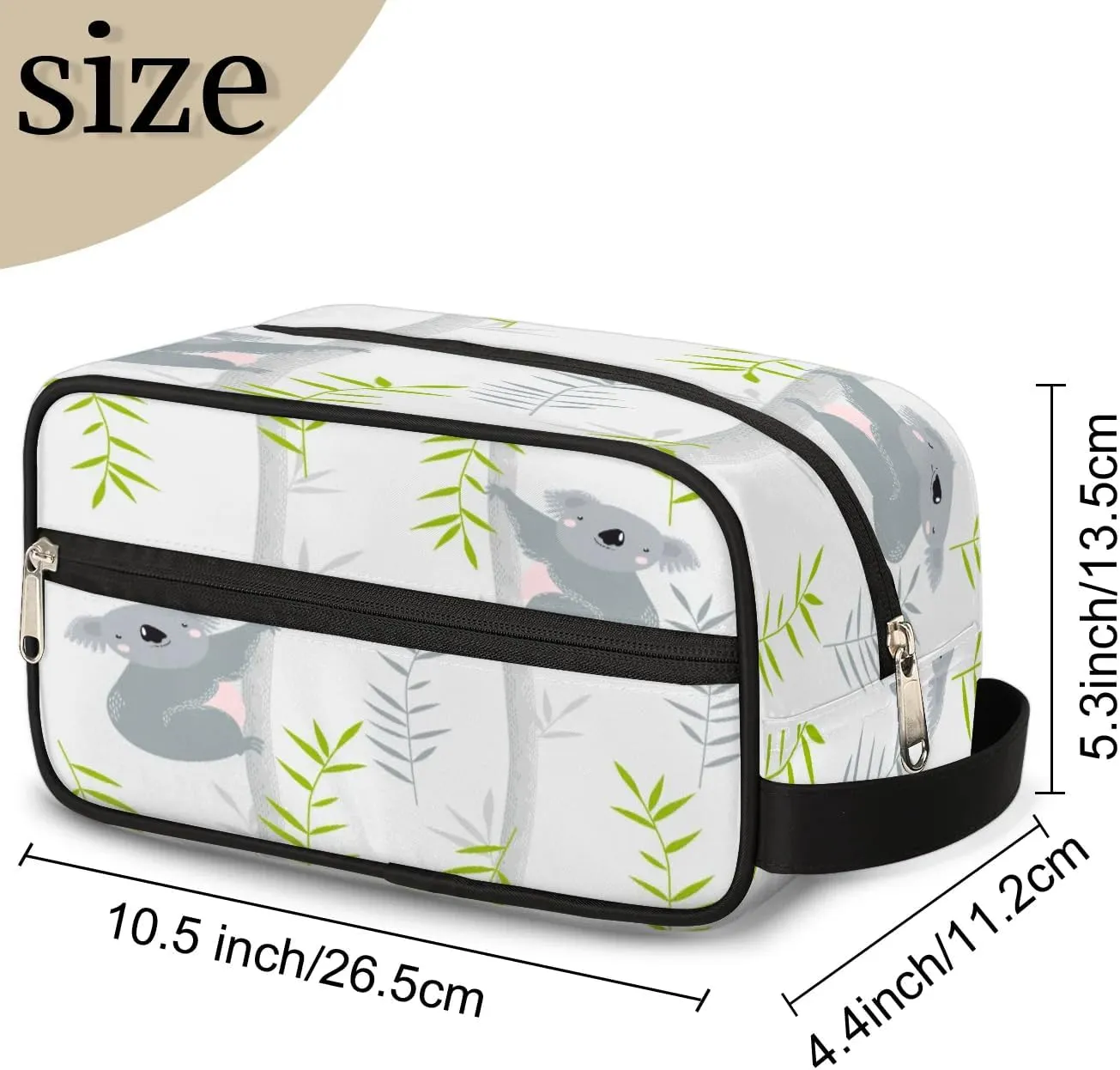 Koalas Paint Travel Toiletry Bag for Women Men Small Cosmetic Makeup Organizer Water Resistant Shaving Bag Portable Make Up Bag Storage Bags with Handle