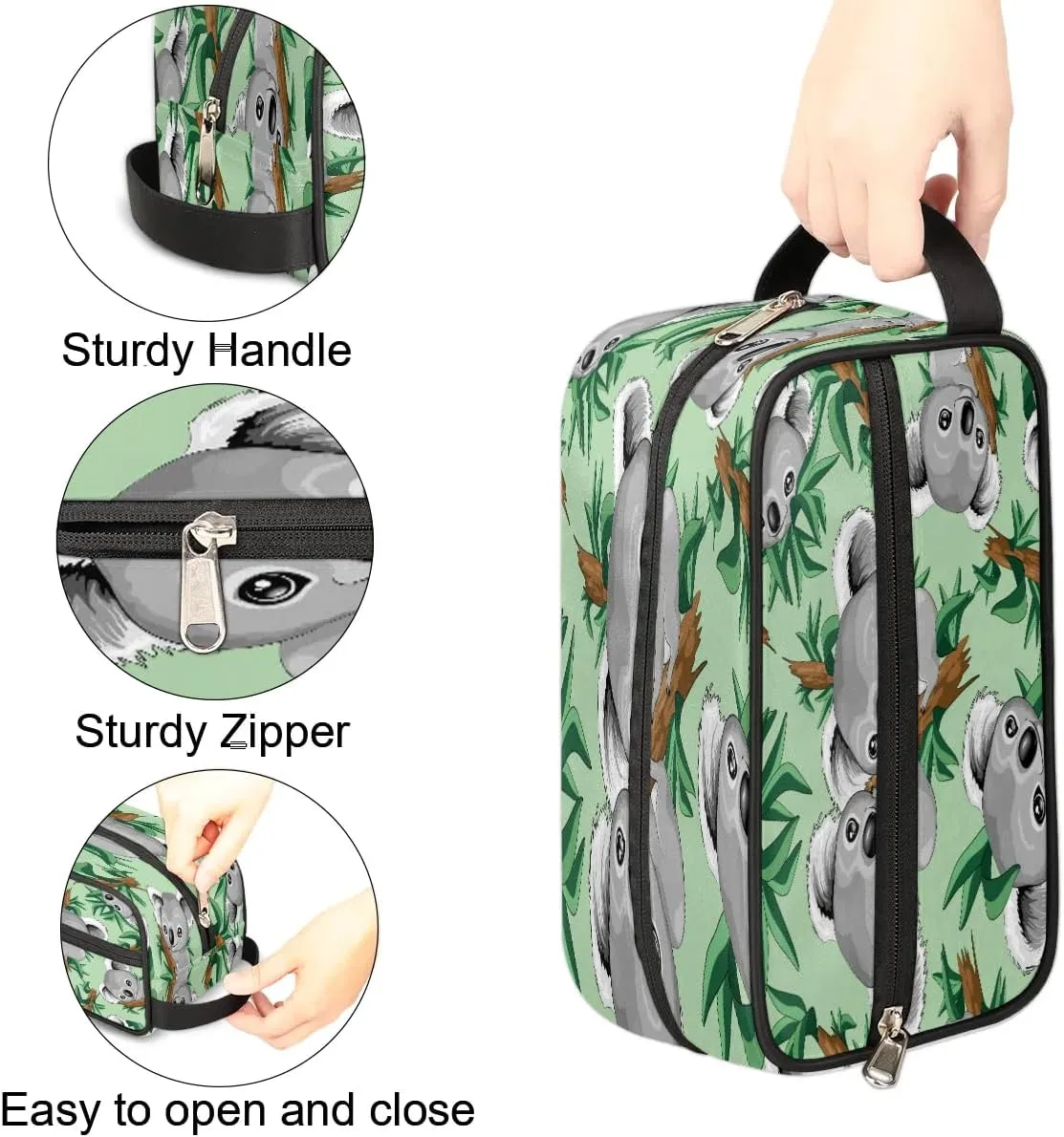 Koalas Tree Travel Toiletry Bag for Women Men Small Cosmetic Makeup Organizer Water Resistant Shaving Bag Portable Make Up Bag Storage Bags with Handle
