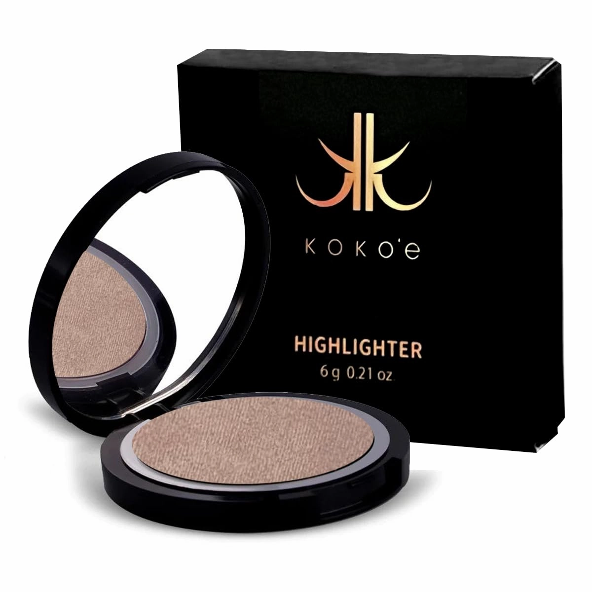 KOKO’E Cosmetics Highlighter Makeup Powder, Makeup highlighters for face, 0.21 Oz (Dusty Rose)