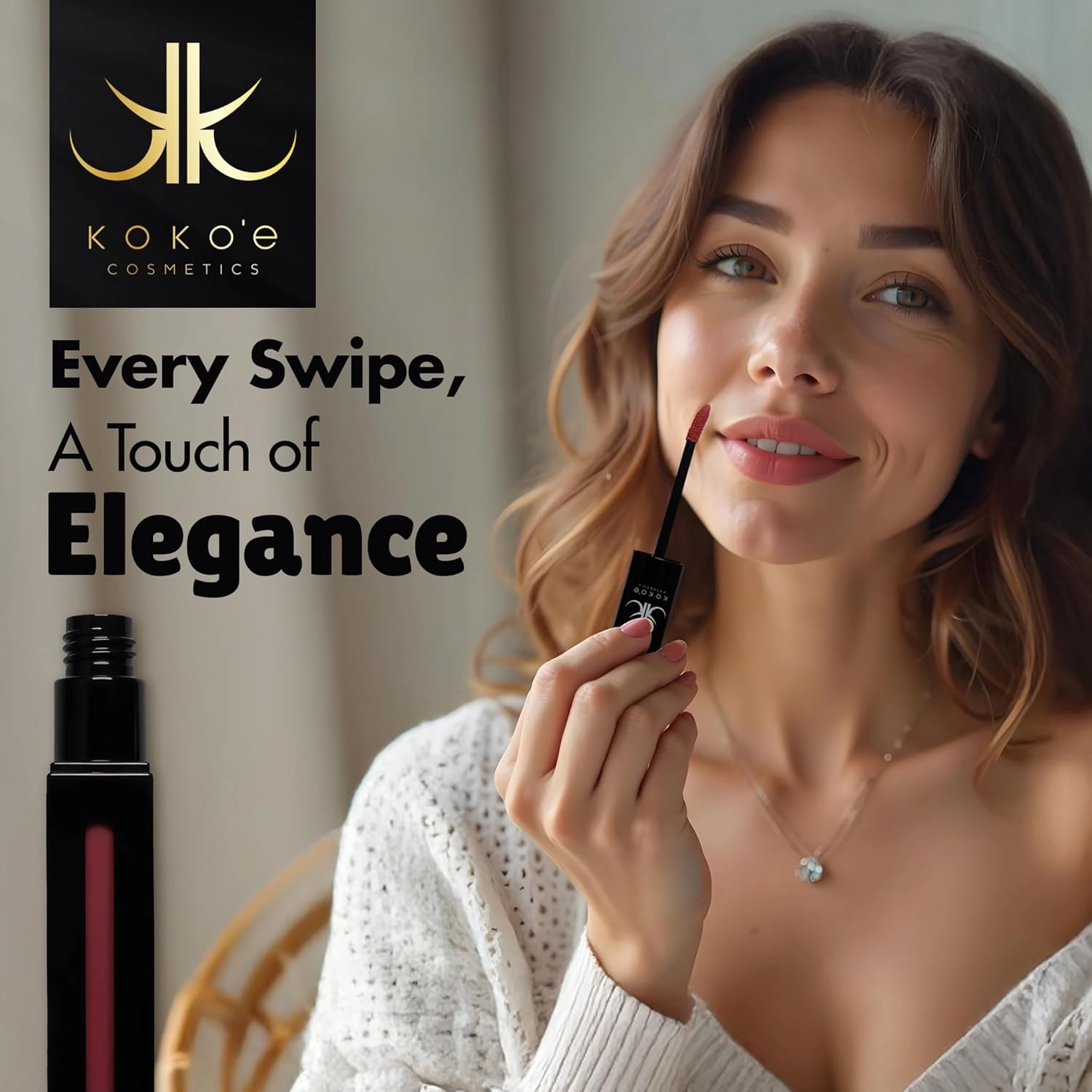 KOKO’E Cosmetics Liquid Lipstick for Women, Waterproof Lip Sticks for Girls, Ideal Long Lasting Matte Lipstick for Ladies, Perfect Lightweight Lip Stains Color Makeup (Undercover)