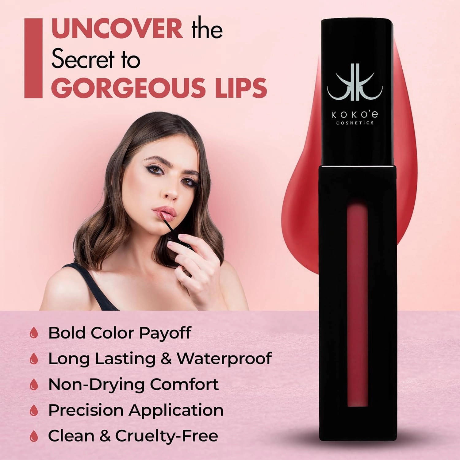 KOKO’E Cosmetics Liquid Lipstick for Women, Waterproof Lip Sticks for Girls, Ideal Long Lasting Matte Lipstick for Ladies, Perfect Lightweight Lip Stains Color Makeup (Undercover)