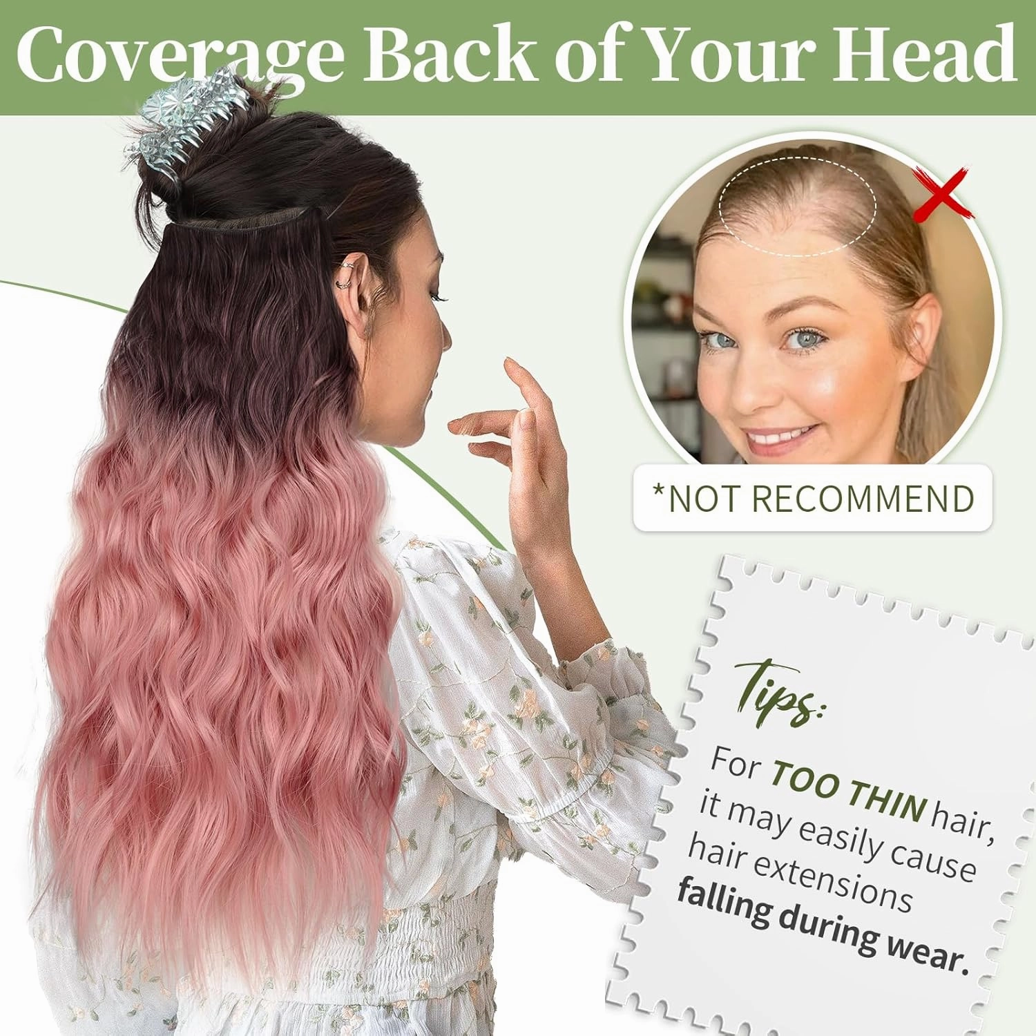 KooKaStyle Invisible Wire Hair Extensions with Transparent Headband Adjustable Size 4 Secure Clips Long Wavy Highlight Hairpiece 20 Inch Dark Brown to Rose Gold Ombre for Women