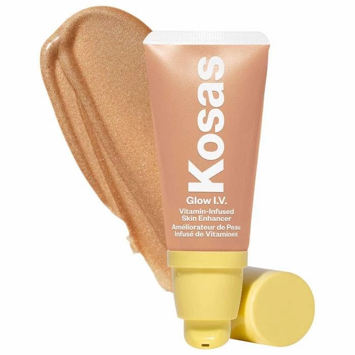 Kosas Glow I.V. - Vitamin-Infused Skin Illuminating Enhancer - Boost. Bonus Premium Korean Sheet Masque with Collagen