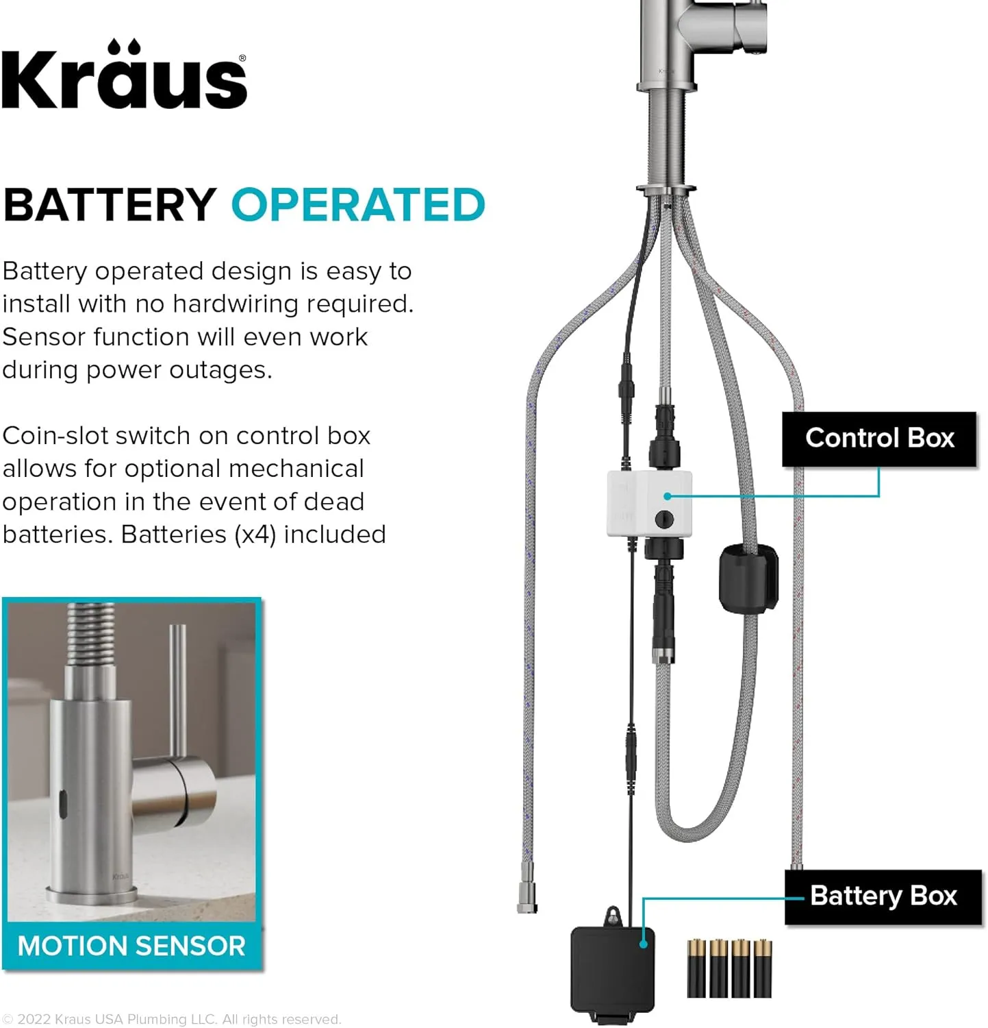 Kraus Bolden Touchless Sensor Commercial Style 2-Function Single Handle Pull Down Kitchen Faucets in Spot-Free Antique Champagne Bronze, KSF-1610SFACB