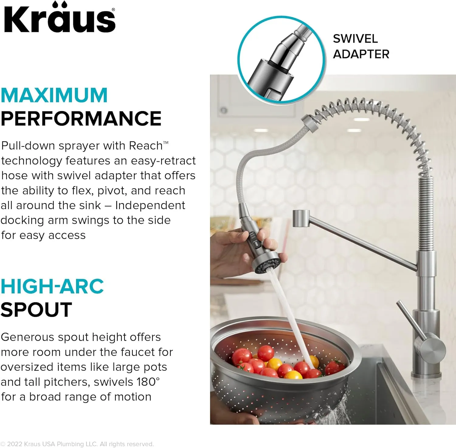 Kraus Bolden Touchless Sensor Commercial Style 2-Function Single Handle Pull Down Kitchen Faucets in Spot-Free Antique Champagne Bronze, KSF-1610SFACB