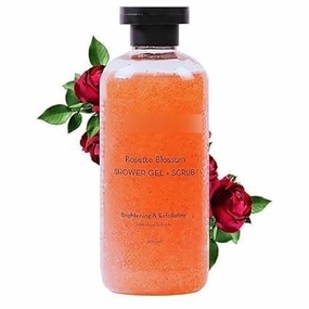 KRINAL Shower Gel   Scrub | Nourishing Body Wash | 300ml | 2-in-1 Exfoliating & Hydrating Formula | Rose Extract for Soothing & Revitalized Skin | Luxurious Fragrance & Deep Cleansing