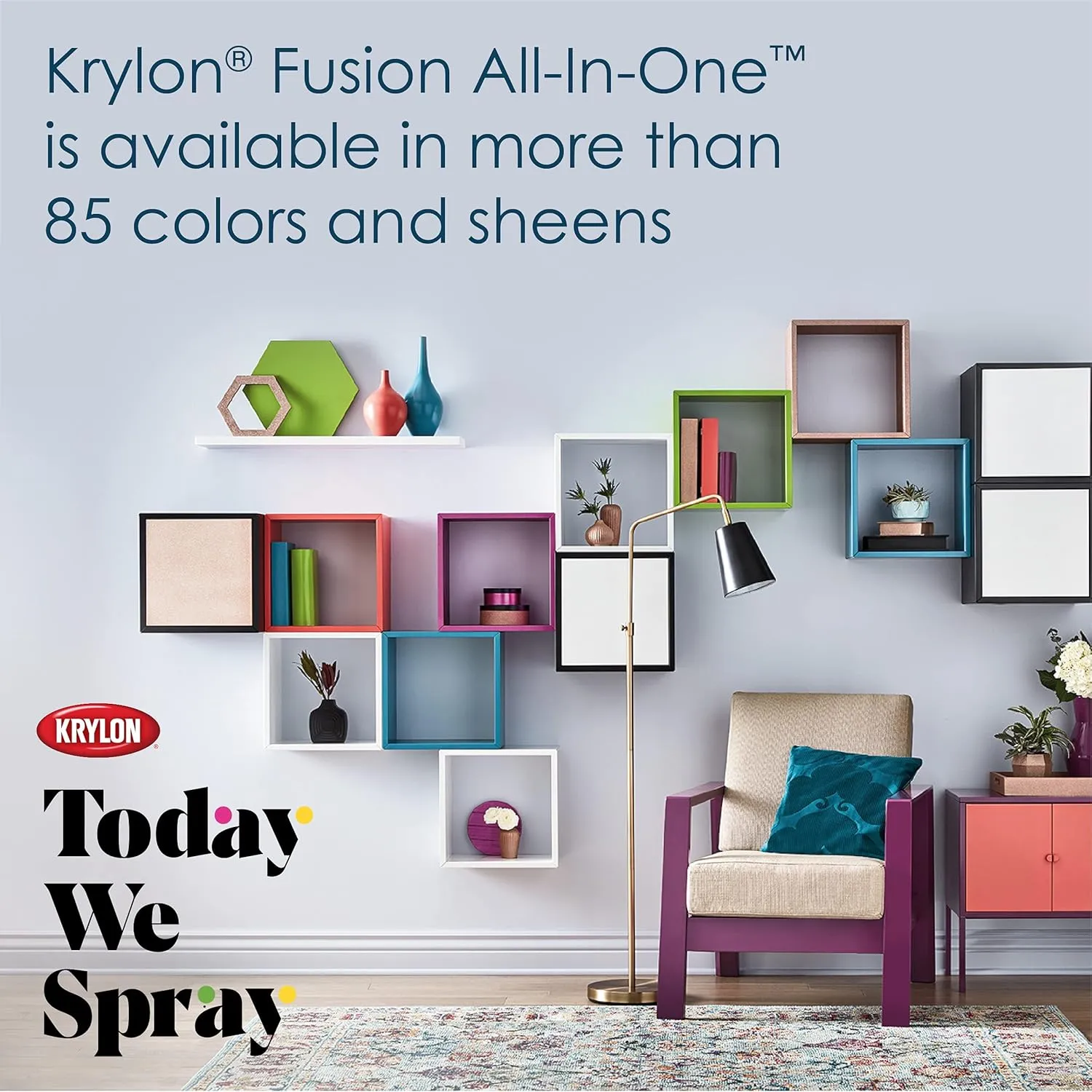 Krylon Fusion All-In-One Adhesive Spray Paint for Indoor/Outdoor Use, 12 oz, Pink Blush