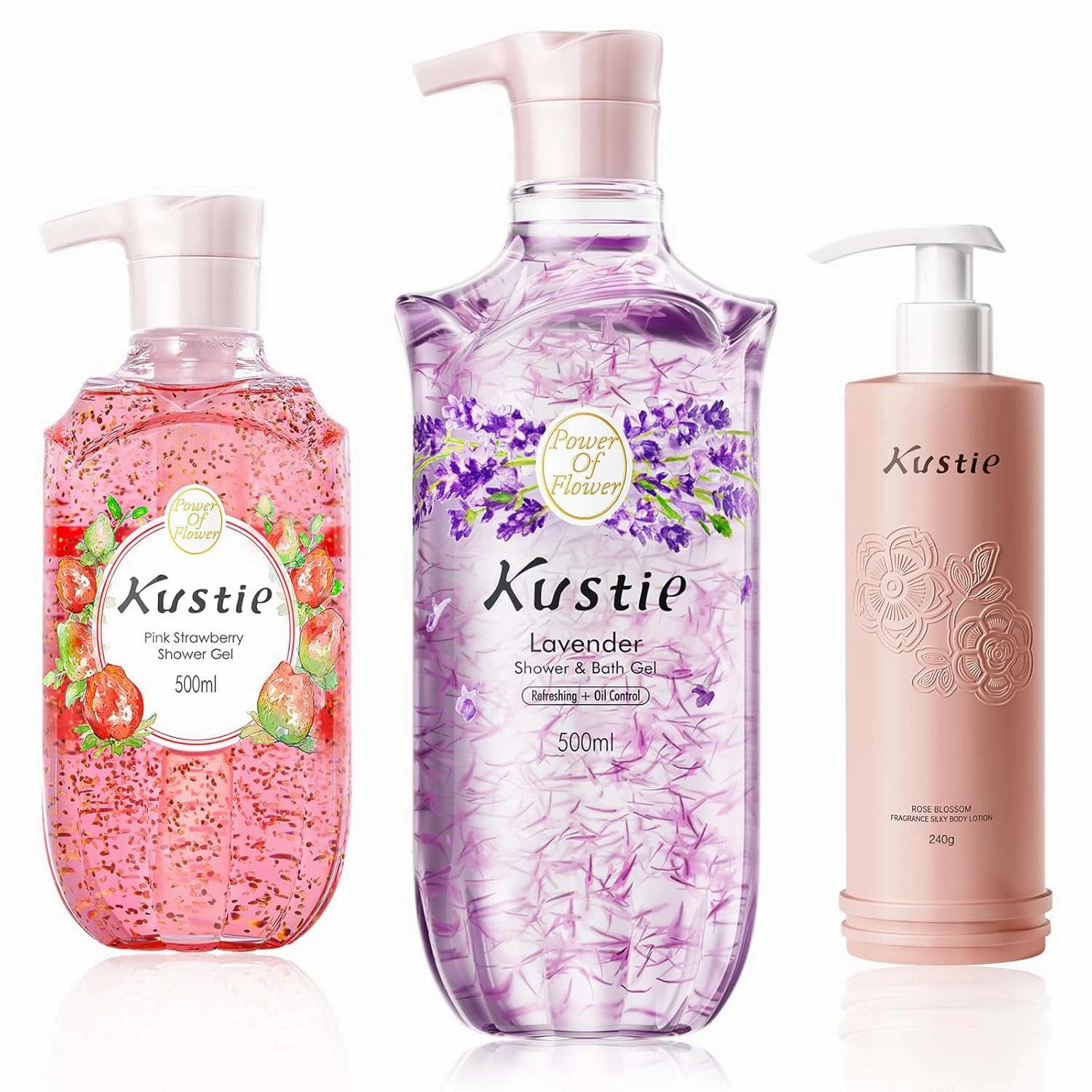 Kustie Lavender and Straberry Body Wash/Rose Body Lotion