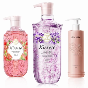 Kustie Lavender and Straberry Body Wash/Rose Body Lotion
