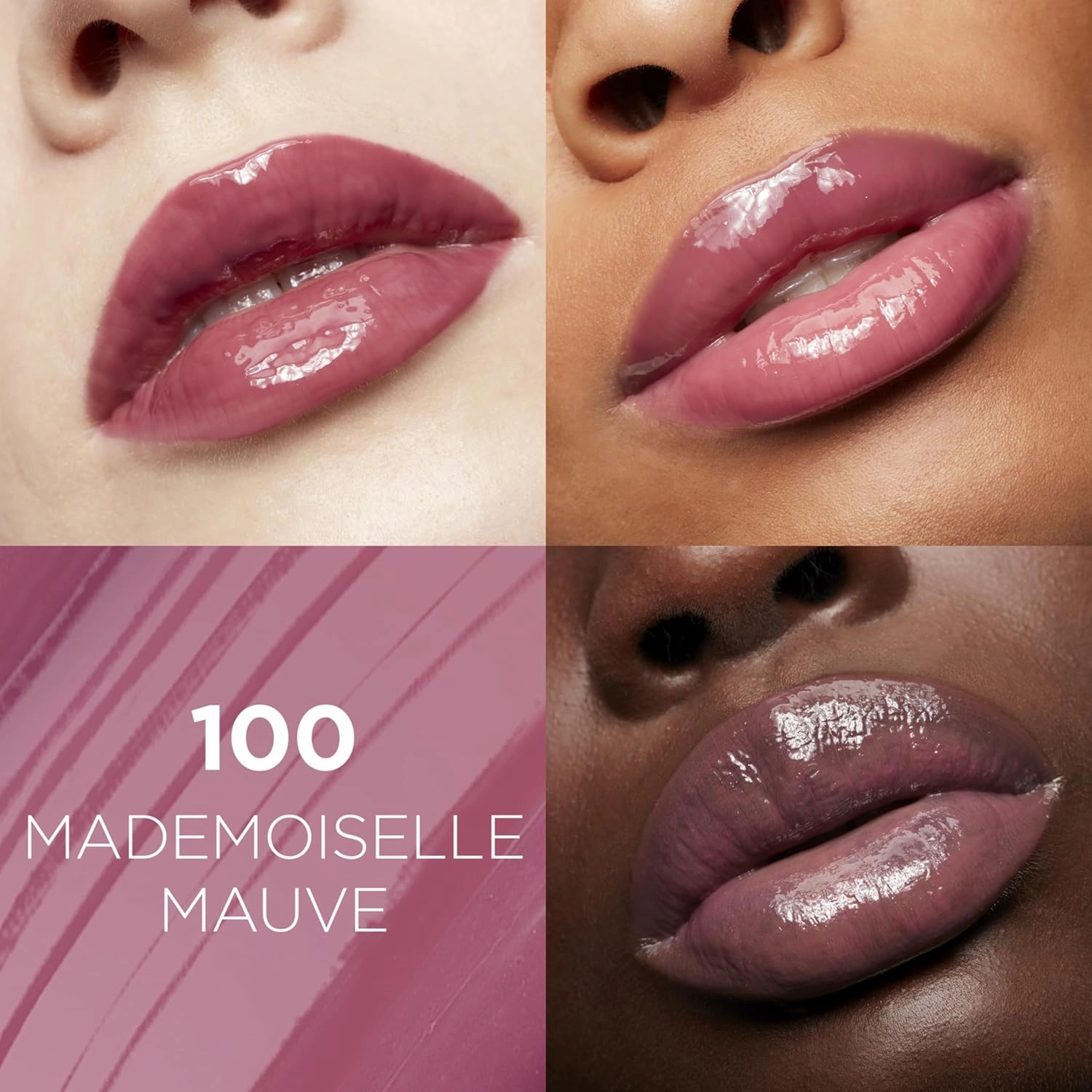 L'Oreal Paris Glow Paradise Hydrating Tinted Lip Balm-in-Gloss with Pomegranate Extract & Hyaluronic Acid, Ultra-Gentle, Non-Sticky Formula, Mademoiselle Mauve, 0.23 fl oz (Pack of 2)
