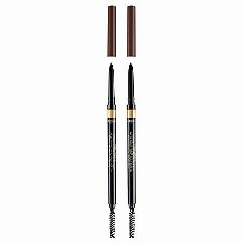 L'Oreal Paris Makeup Brow Stylist Definer Waterproof Eyebrow Pencil, Ultra-Fine Mechanical Pencil, Draws Tiny Brow Hairs and Fills in Sparse Areas and Gaps, Brunette, 0.003 Ounce (Pack of 2)