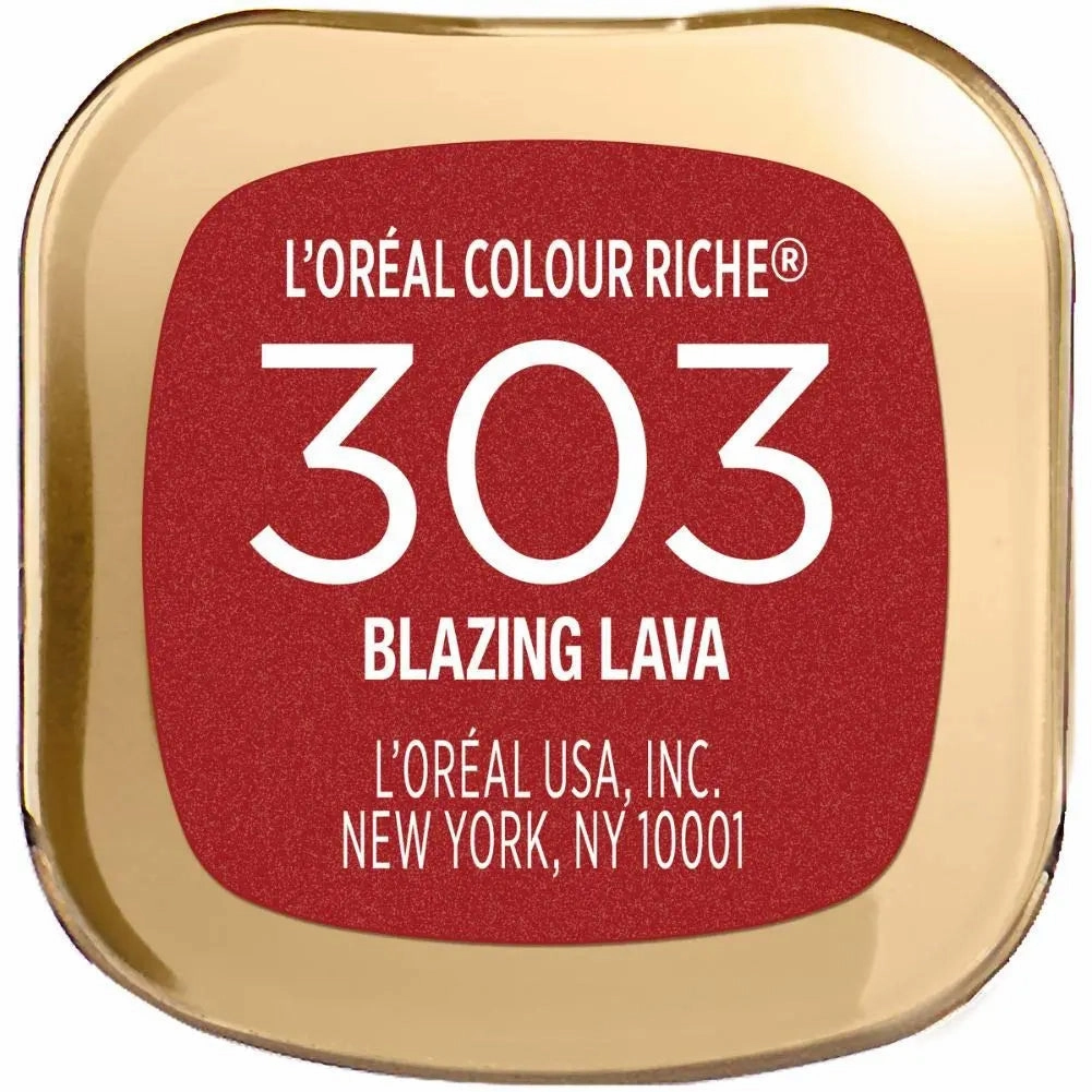 L'Oreal Paris Makeup Colour Riche Original Creamy, Hydrating Satin Lipstick, 303 Blazing Lava, 1 Count