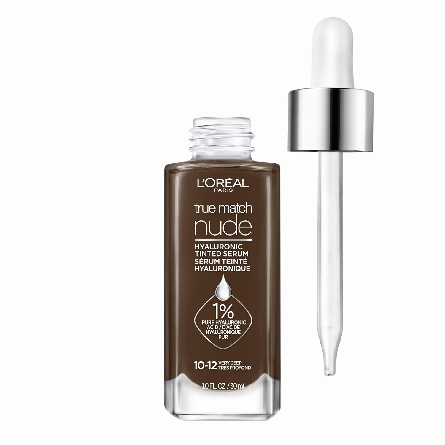 L'Oreal Paris True Match Nude Hyaluronic Tinted Serum Foundation with 1% Hyaluronic acid, Rosy Light 1-2.5, 1 fl. oz.