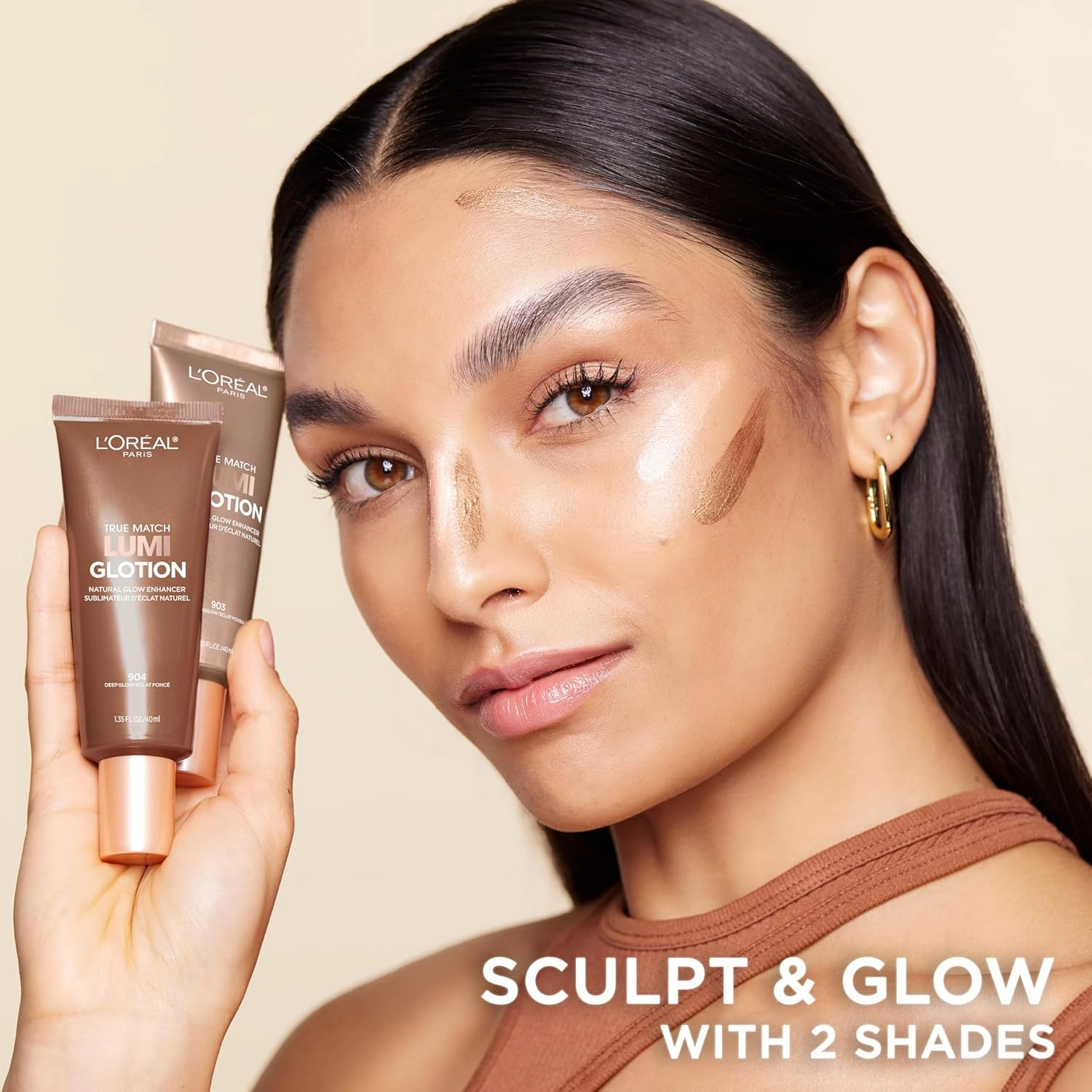 L'Oréal Paris True Match Lumi Glotion Medium and Deep Bundle, Highlighter and Bronzer For Radiant Glow, Pack of 2