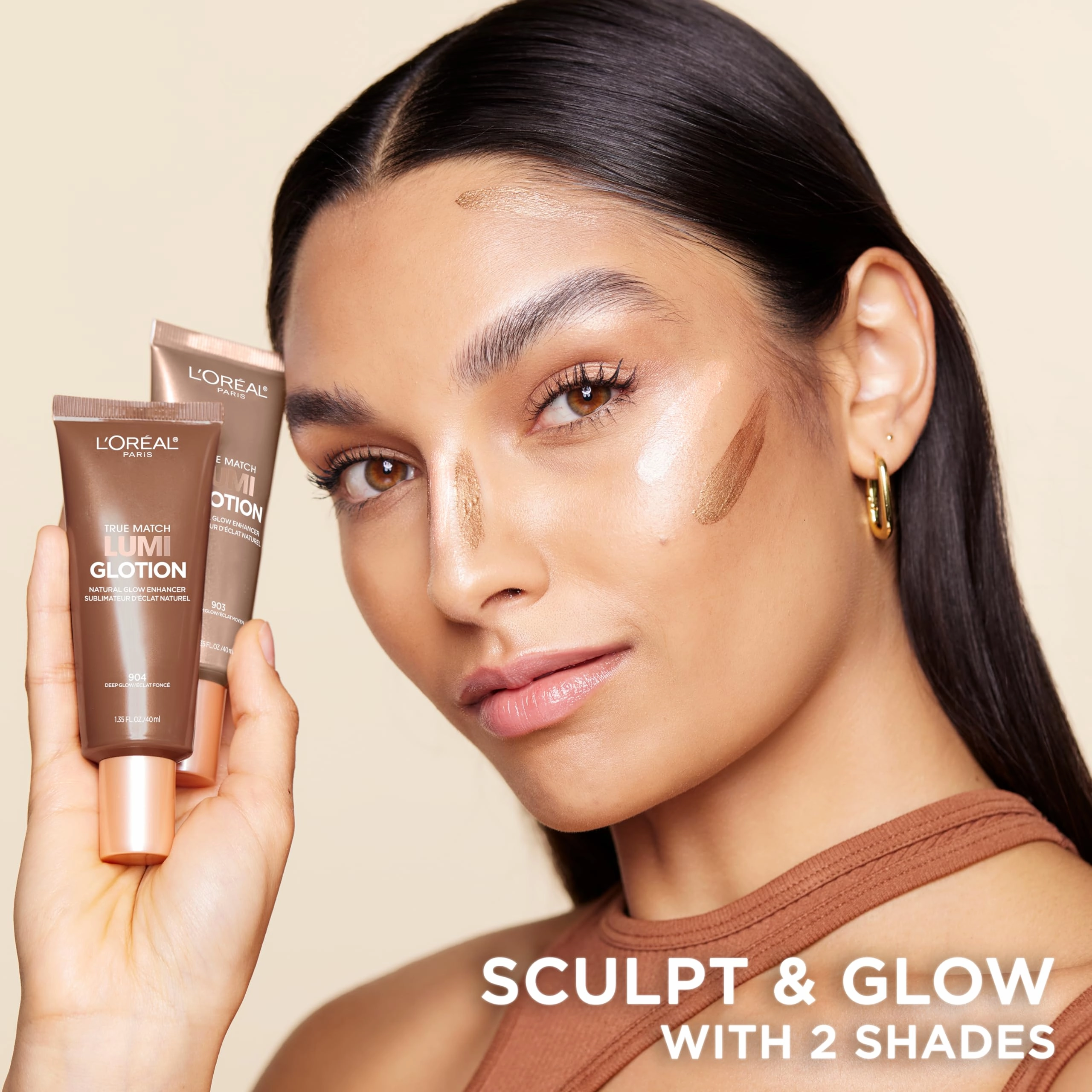 L’Oréal Paris True Match Lumi Glotion Medium and Deep Bundle, Highlighter and Bronzer For Radiant Glow, Pack of 2