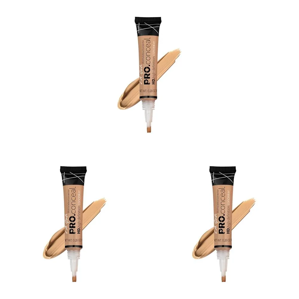 L.A. Girl Pro Concealer, Medium Beige, 0.28 Oz (LAX-GC978-A) (Pack of 3)