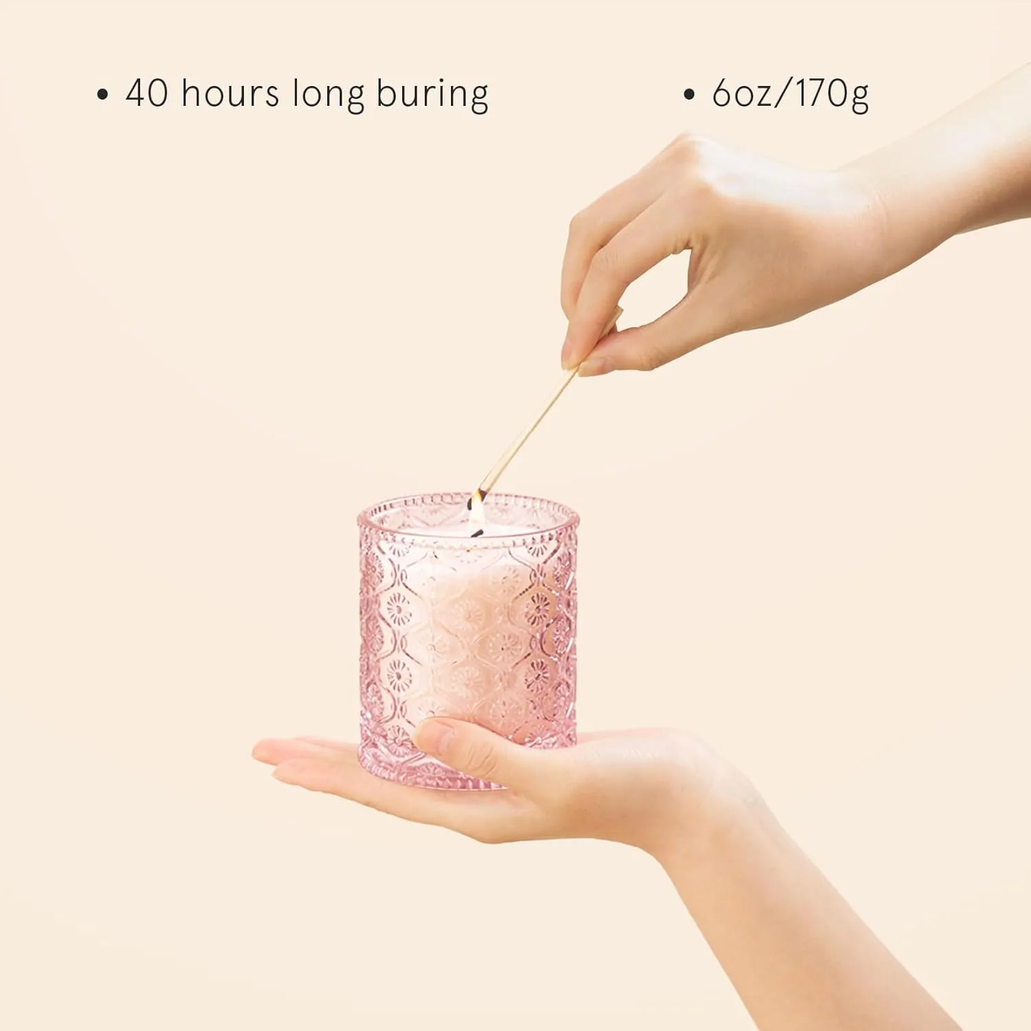 LA JOLIE MUSE Sandalwood Rose Candle, Scented Candles, Mothers Day Candles Gifts for Women, Natural Soy Candle, 6 oz 40 Hours Burn, Candles for Home Scented