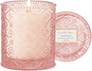 LA JOLIE MUSE Sandalwood Rose Candle, Scented Candles, Mothers Day Candles Gifts for Women, Natural Soy Candle, 6 oz 40 Hours Burn, Candles for Home Scented