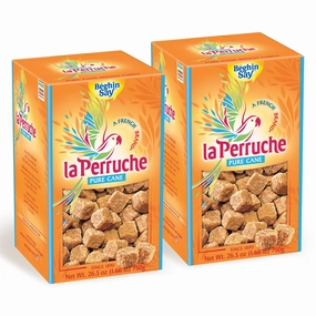 La Perruche Pure Cane Brown Sugar Cubes (750g/1.65lb box) | Ideal Sugar Cubes for Coffee | Pack of 2