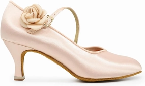 Ladies Ballroom Dance Shoes Kitten Heel Wedding Pump Mary Jane with Rose Modern Latin Dance Shoes for Women #1322N