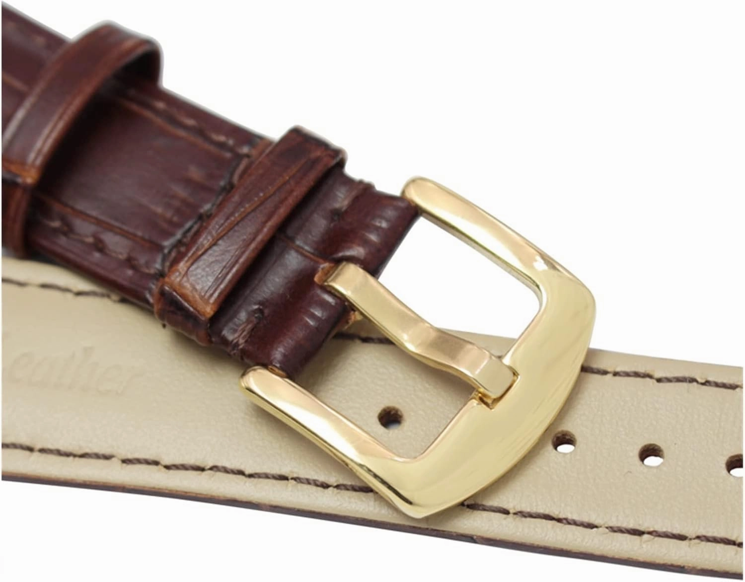 LAnGSHAW Watchband Men Black Brown 19mm 20mm 21mm 22mm Soft Strap Watch Accessories and Steel Metal Needle Buckle (Band Color : Black Gold Buckle, Band Width : 21mm)
