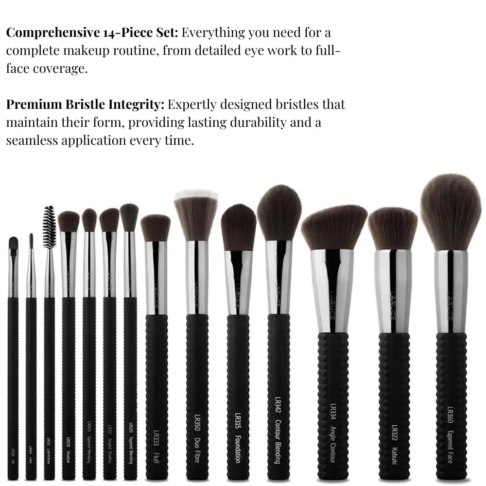 Laruce Makeup Brushes 14Pcs Makeup Brush Set Premium Synthetic Brushes for Foundation, Blending, Blush, Eyeliner, Shadow, Brow, Concealer, and Kabuki Brush with Travel Cup