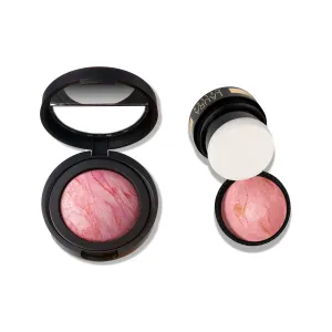 LAURA GELLER NEW YORK Home and Away Kit - Baked Blush-n-Brighten Marbleized Blush, Pink Buttercream - Full Size   Travel Size Duo
