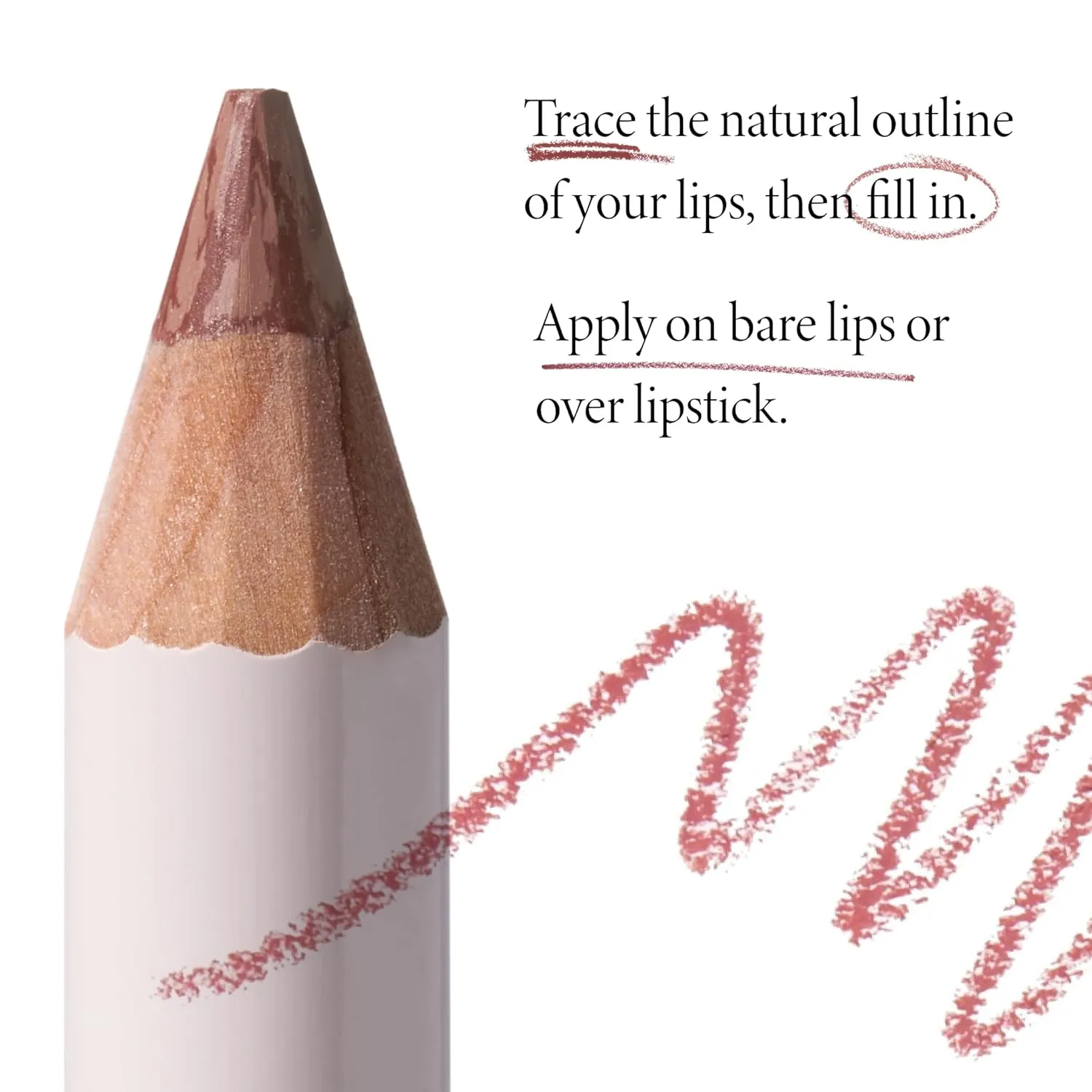 LAURA GELLER NEW YORK Marble Lips Multidimensional Liner, Romantic Rose - Marbleized Smooth Glide Sharpenable Lip Liner for Fuller Lips