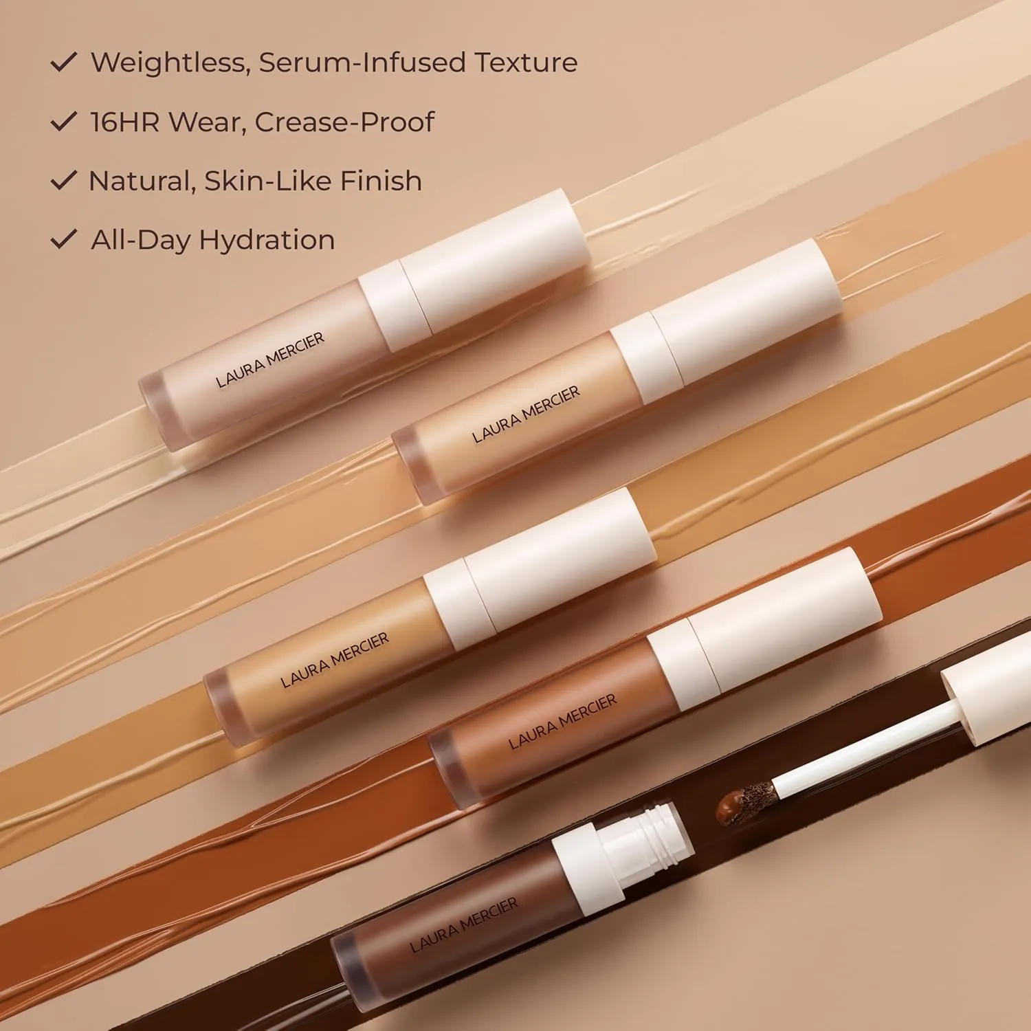 Laura Mercier Real Flawless Weightless Perfecting Serum Concealer, Long-Lasting, Waterproof, & Crease-Proof Wear, Buildable Coverage, Oil-Free
