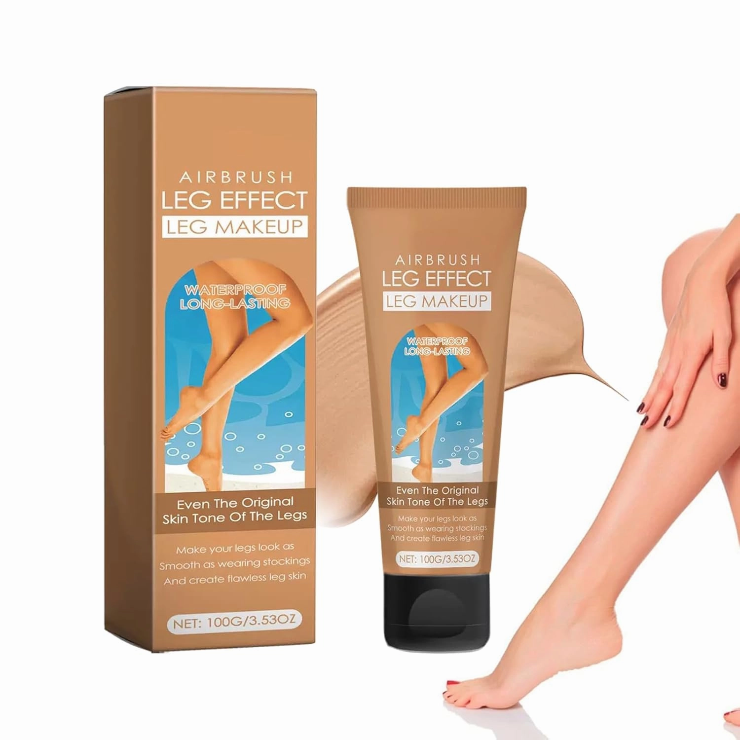 Leg Makeup Waterproof No Transfer,Leg Vein Cover up Makeup,Body Scar Cover up for Tattoo Concealer (Medium Golw)-003